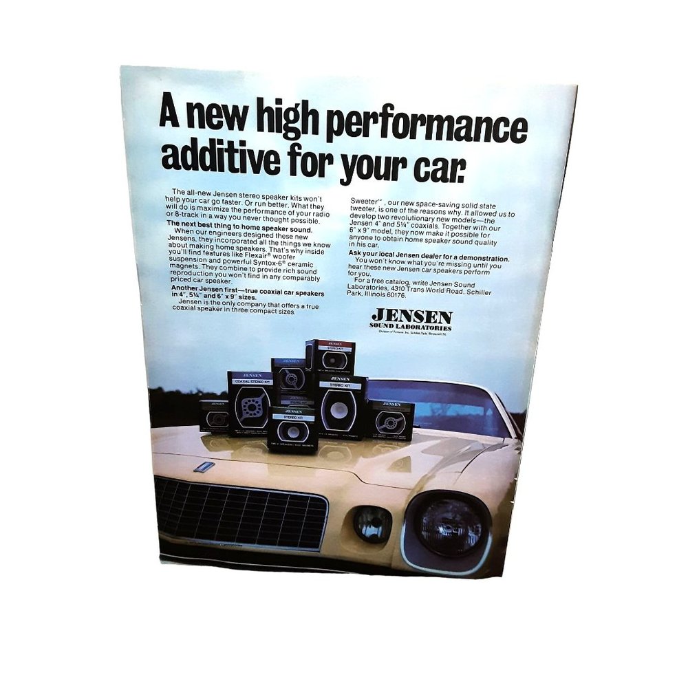 1976 Jensen Car Stereo System Camaro Original Ad Vintage epherma